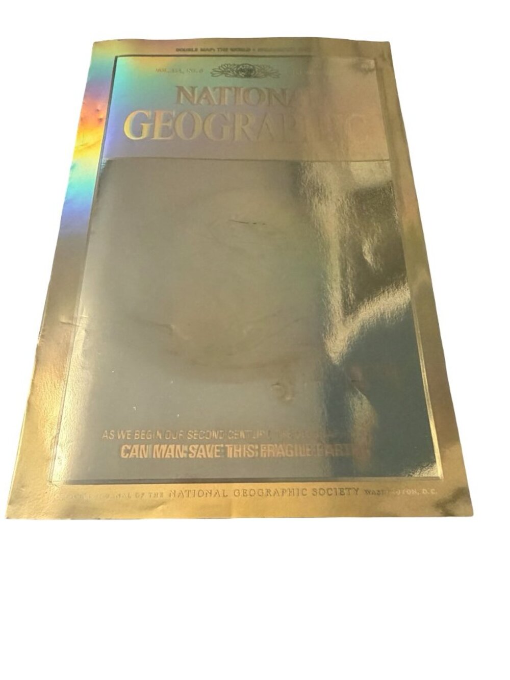 National Geographic Magazine December 1988 Centennial Issue Gold Holographic Cov